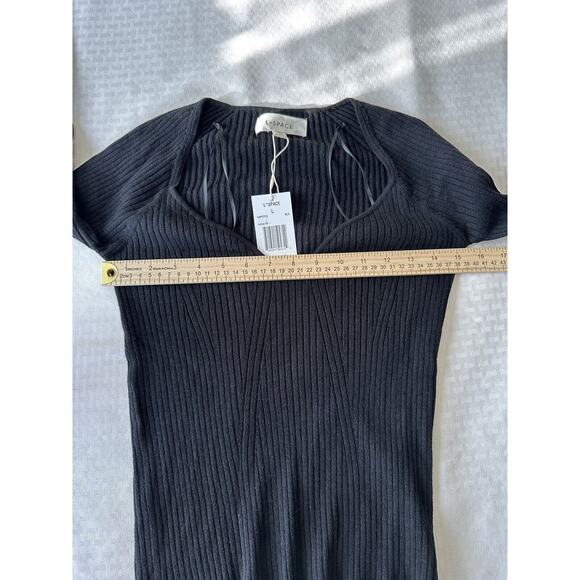 L Space Black Ribbed Sweater Camryn Top Large MSRP $130.00 - Picture 7 of 7